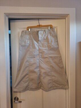 Eddie Bauer Classic Maxi A-line Beige 100% Cotton New Skirt